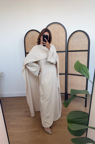 Beige pearl cape dress- sisi