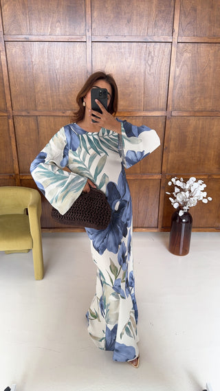 blue paradise floral maxi dress- shaba