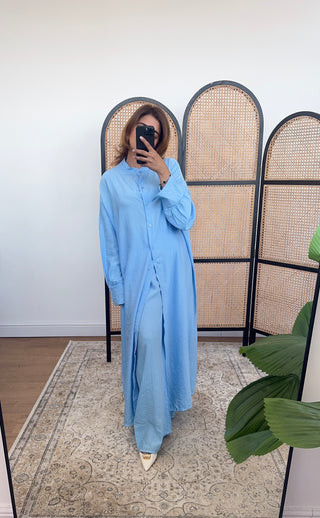 Blue two piece dress set- taya