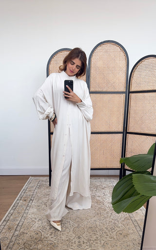 Cream two piece dress set- taya