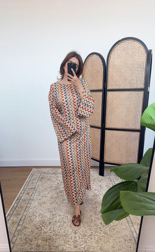Zigzag crochet dress with belt- yaita - Fash Focused