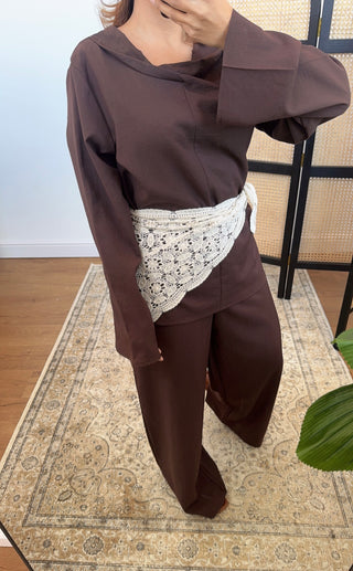 Cream crochet waist belt - Fash Focused