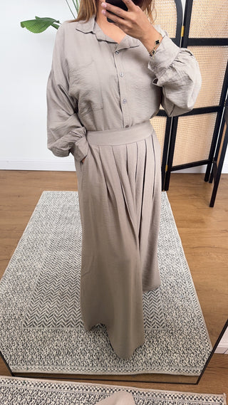 taupe skirt coord- ines - Fash Focused