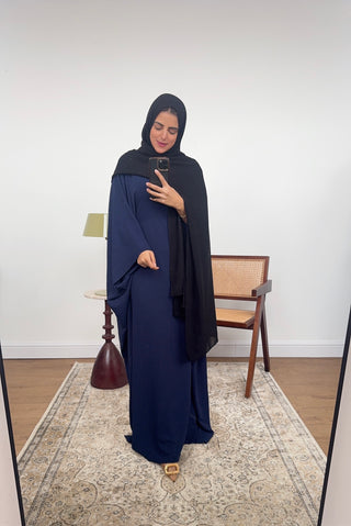 Navy basic butterfly abaya- gia - Fash Focused