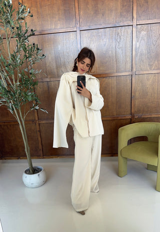 Cream three piece scarf coord- margot - Fash Focused
