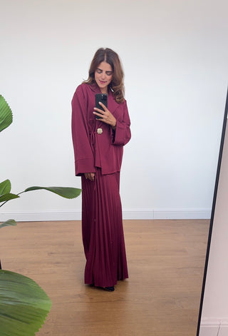 Wine blazer skirt coord - Zira - Fash Focused