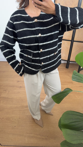 Black stripe cardigan- sanaz