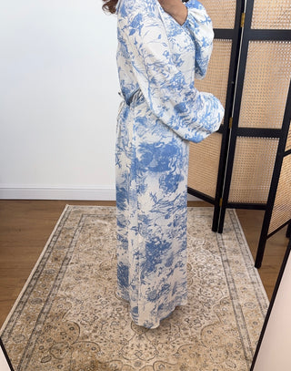 Blue floral print dress - mina - Fash Focused