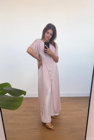 Pink silk split coord- talia - Fash Focused