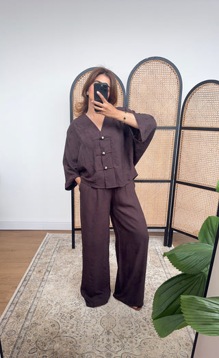 Chocolate leaf flow coord- fifi