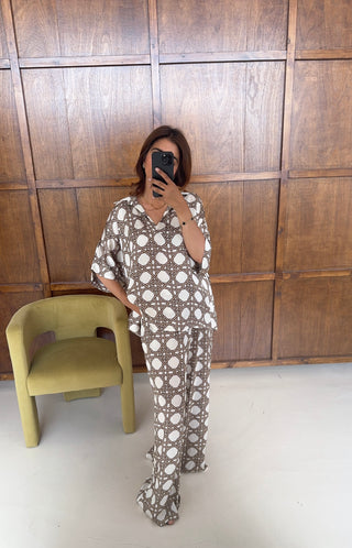 Cream chain print coord- monaco