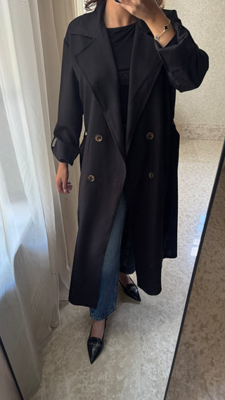 Black trench coat - Leta - Fash Focused