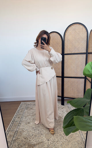 Beige maxi dress - velenzia - Fash Focused