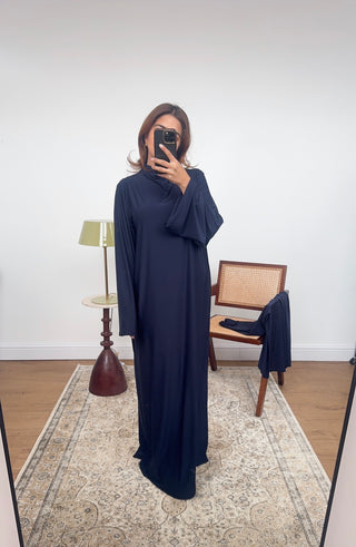 navy jersey khimar set- haya - Fash Focused
