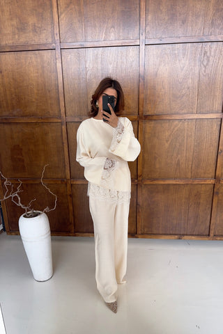 ivory lace Asymmetric coord- wani - Fash Focused