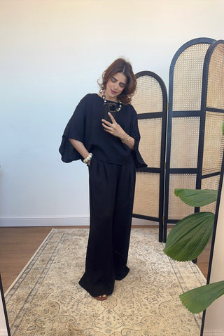 Black flowy coord set- naiara - Fash Focused