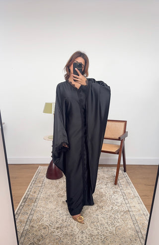 Black butterfly lace detail kaftan- vela - Fash Focused