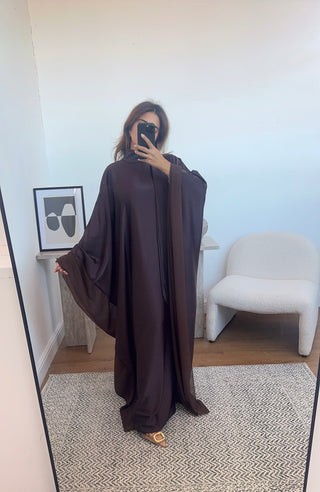 Coco high neck long dress with neck scarf- laya