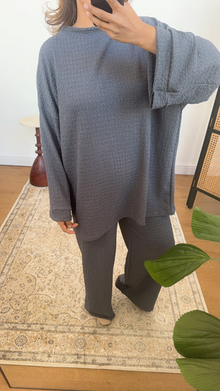Charcoal textured coord - aven