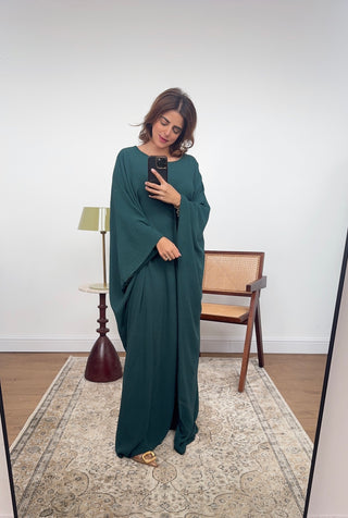 Emerald basic butterfly abaya- gia - Fash Focused