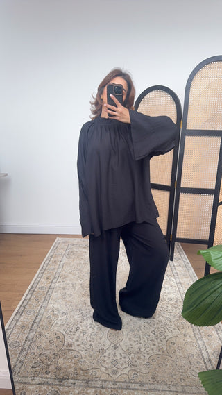 Black ease coord set - mina - Fash Focused