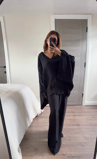 Black Cape Top Coord – Leila | Modest Coord Set UK £32 – Fash Focused