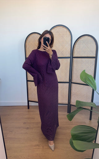 Plum fully lined lace dress- jayna