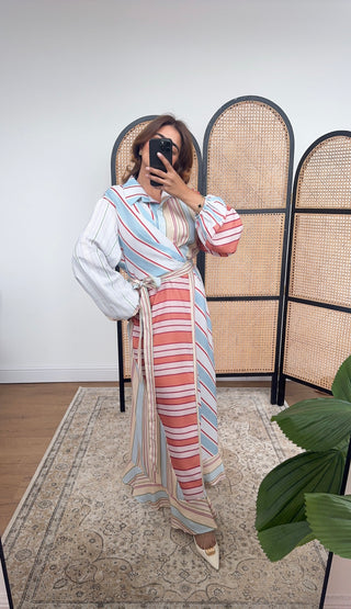 Pastel striped maxi dress- nina