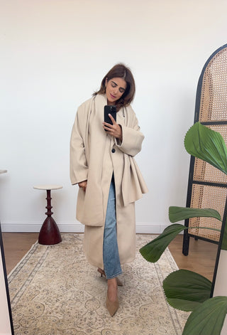 Beige coat with scarf- margot