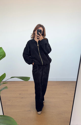 Black velvet zip coord - Reem - Fash Focused