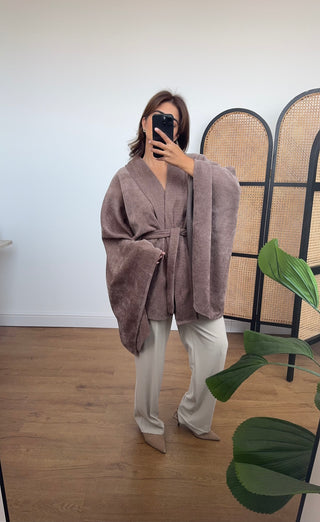Taupe cape jacket- aya