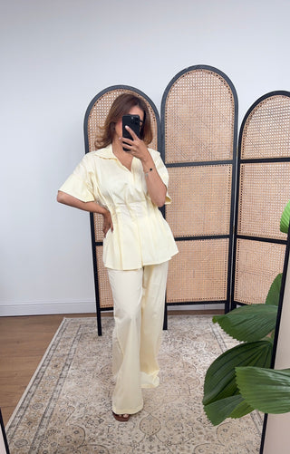 Lemon cotton pleated coord - quinn