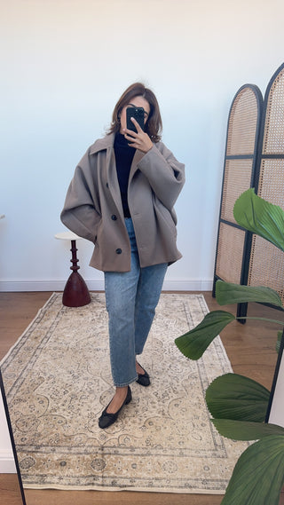 Taupe buttoned jacket- shay