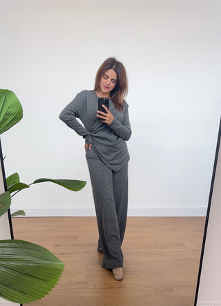 grey wrap coord- roselle - Fash Focused