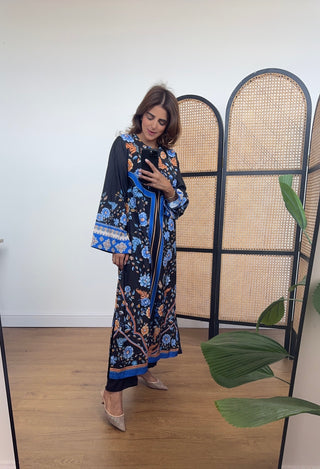 Noir flora two piece set