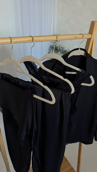 black four piece lace wrap coord- catia