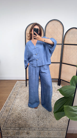 Blue leaf flow coord- fifi