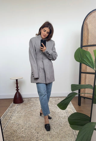 Taupe brushed blazer jacket- iela