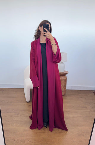 Open abaya Wine- Fariba - Fash Focused