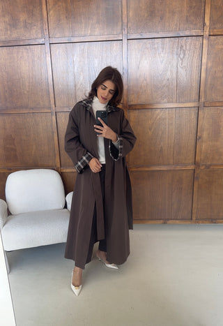 Coco check trench coat- elara