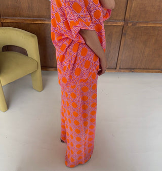 Orange chain print coord- monaco