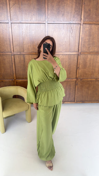 Lime shirred coord- solea