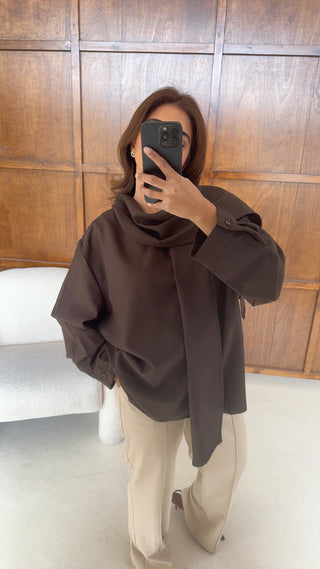 Coco scarf attached top- ayla