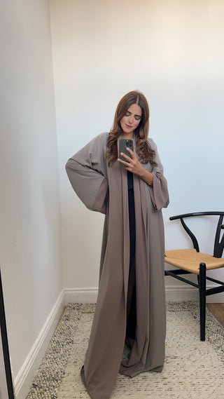 Open abaya Grey- Fariba - Fash Focused