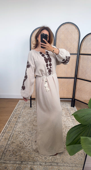 CREAM COTTON DRESS-YENA