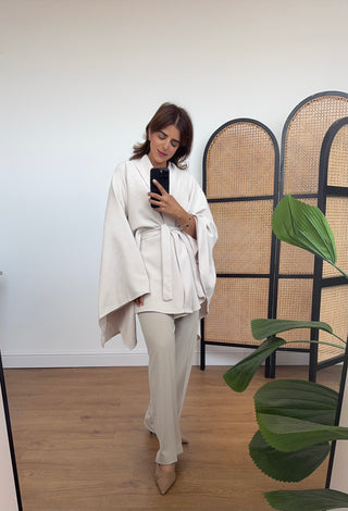 Ivory cape jacket- aya