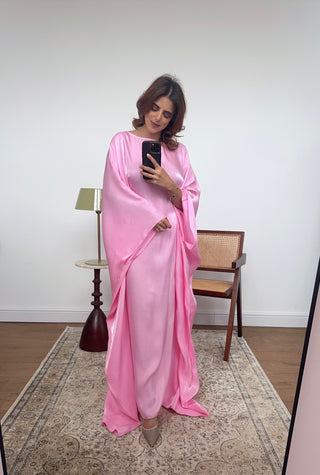 Pink Shimmer butterfly kaftan- velora - Fash Focused