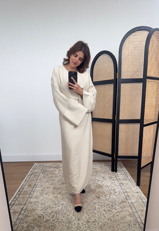 Cream wrap dress- Thea - Fash Focused