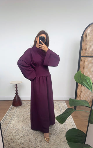 Plum waist dress- solene