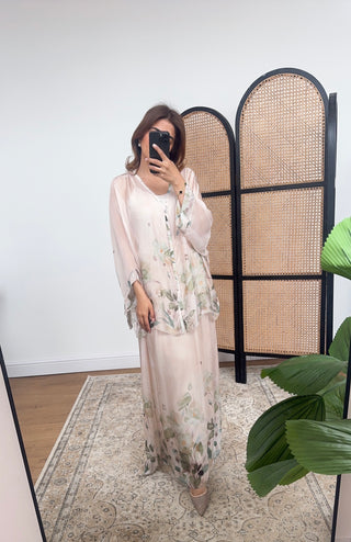 Sage bloom silk skirt coord- viola - Fash Focused